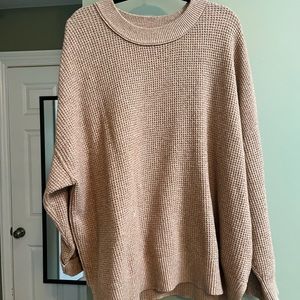 Aerie waffle knit oversized crew sweater
